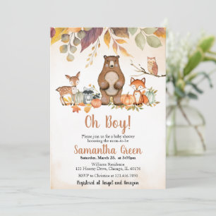 Fall Woodland Babydusche Einladung