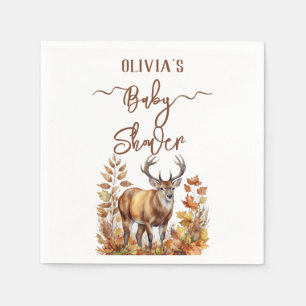 Fall Woodland Deer Baby Dusche Serviette