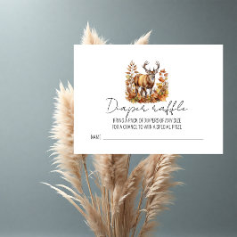 Fall Woodland Deer Baby Dusche Windeln Raffel Begleitkarte