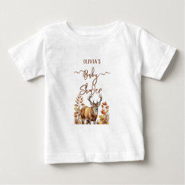 Fall Woodland Deer Baby Showballon Baby T-shirt