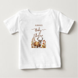 Fall Woodland Deer Baby Showballon T-shirt