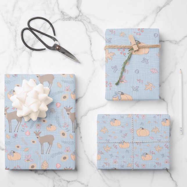 Fall Woodland Deer Geschenkpapier Set (Vorderseite)