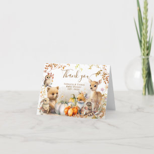Fall Woodland Little Pumpkin Baby Dusche Dankeskarte