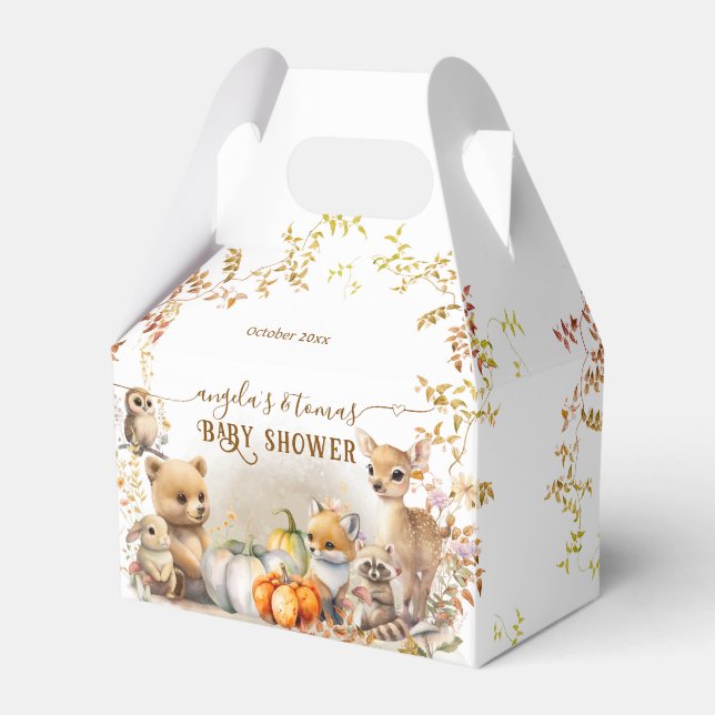 Fall Woodland Little Pumpkin Baby Dusche Geschenkschachtel (Vorderseite)