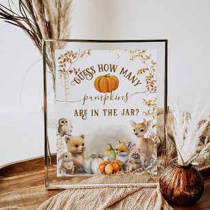 Fall Woodland Little Pumpkin Baby Showspiel Poster