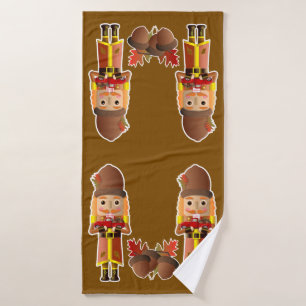 Fall Woodland Nutcracker mit Little Red Truck Badehandtuch