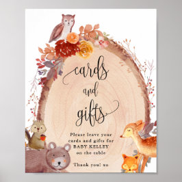 Fall Woodland Tiere Karten und Geschenke Zeichen Poster