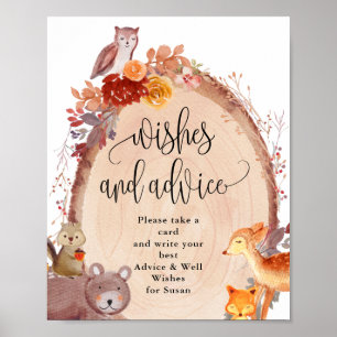 Fall Woodland Tiere Wünsche und Ratschläge Untersc Poster