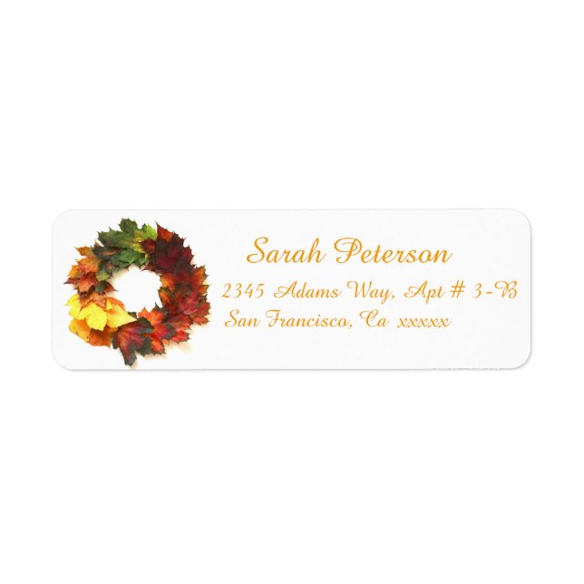 Fall Wreath Address Labels (Vorne)