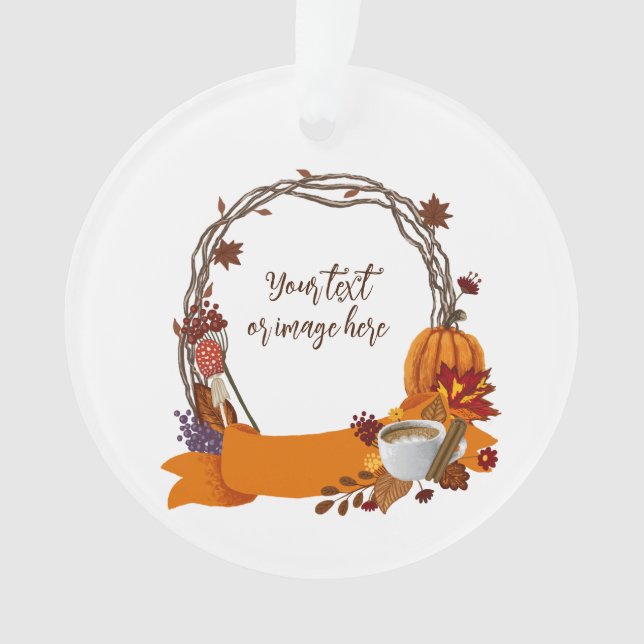 Fall Wreath Digital Painting Ornament (Vorderseite)