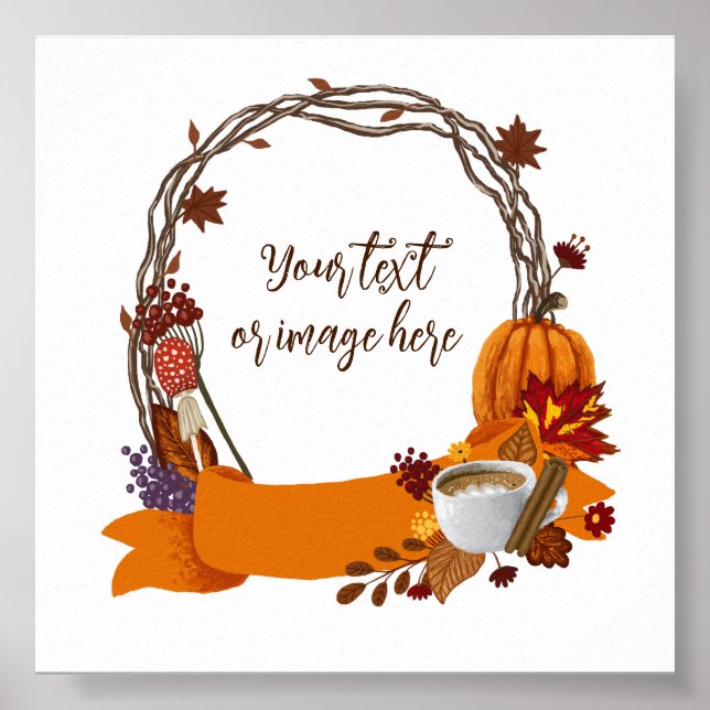 Fall Wreath Digital Painting Poster (Vorne)