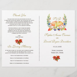 Fall-Wreath-Erntedank-Hochzeitsprogramm Flyer
