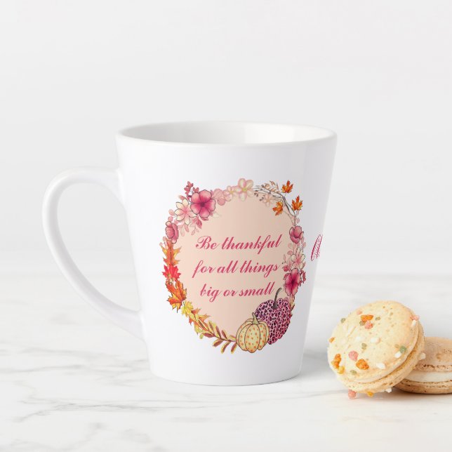Fall Wreath Quote Latte Tasse (Beispiel)