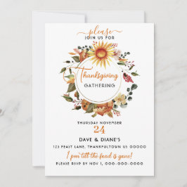 Fall Wreath Sunflower Erntedank Ansammlung Einladung
