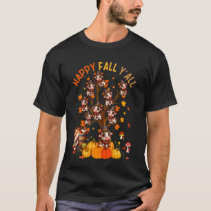Fall Y'all Gruppe Kühe Auf Fall Baum Kürbisse Dank T-Shirt