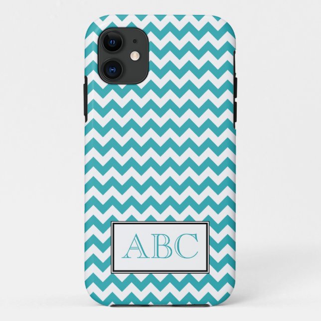 Fall Zickzack Türkis & Weißes iPhone 5 Case-Mate iPhone Hülle (Rückseite)