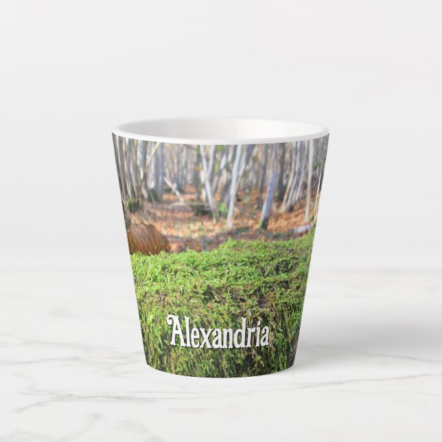 Fallbaum im Herbstmoos - Klein Personalisiert Milchtasse (Vorderseite)