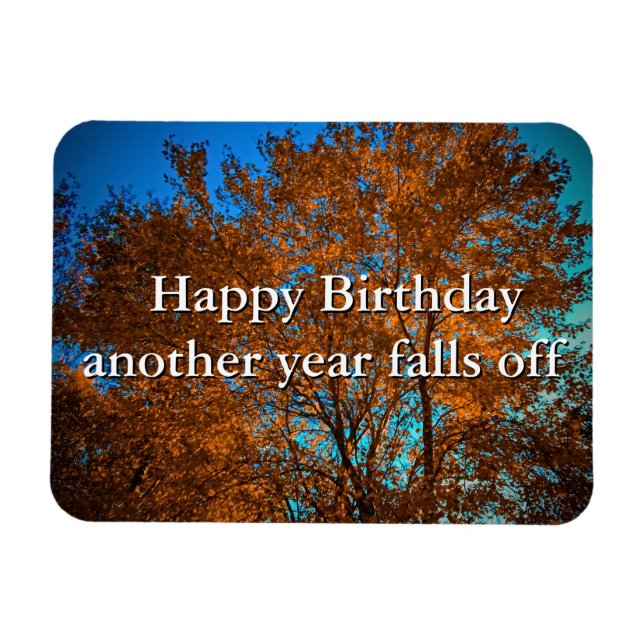 Fallbaum schimmert in goldfarbenem, flexiblem Foto Magnet (Horizontal)