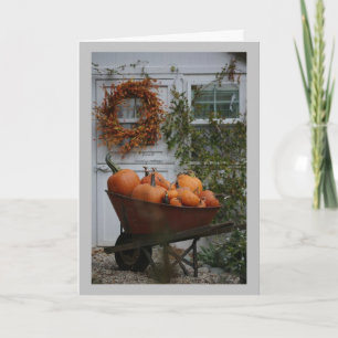 FALLBILD MIT GLÜCKLICHEM DANKSGIVING WISHER FEIERTAGSKARTE