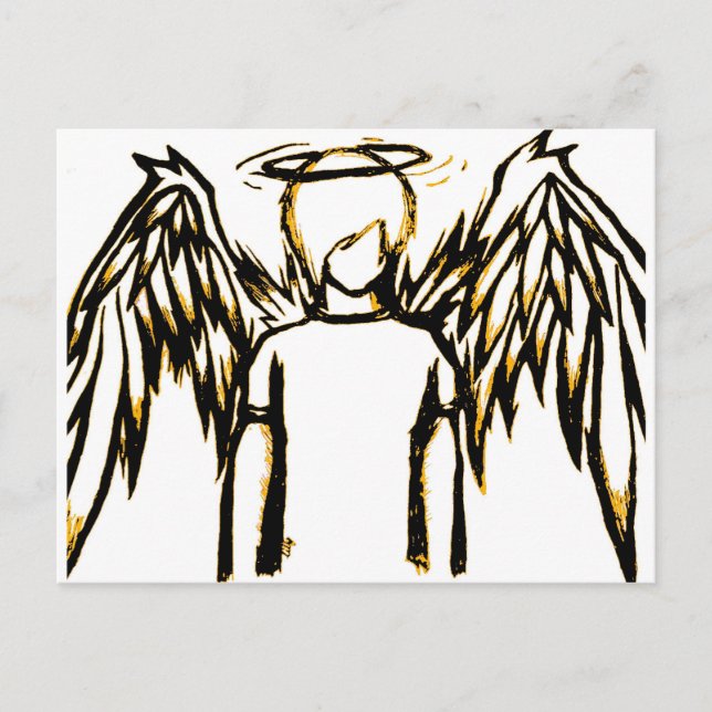 Fallen Angel Yellow Postkarte (Vorderseite)