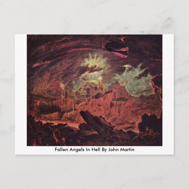 Fallen Angels in Hell von John Martin Postkarte (Vorderseite)