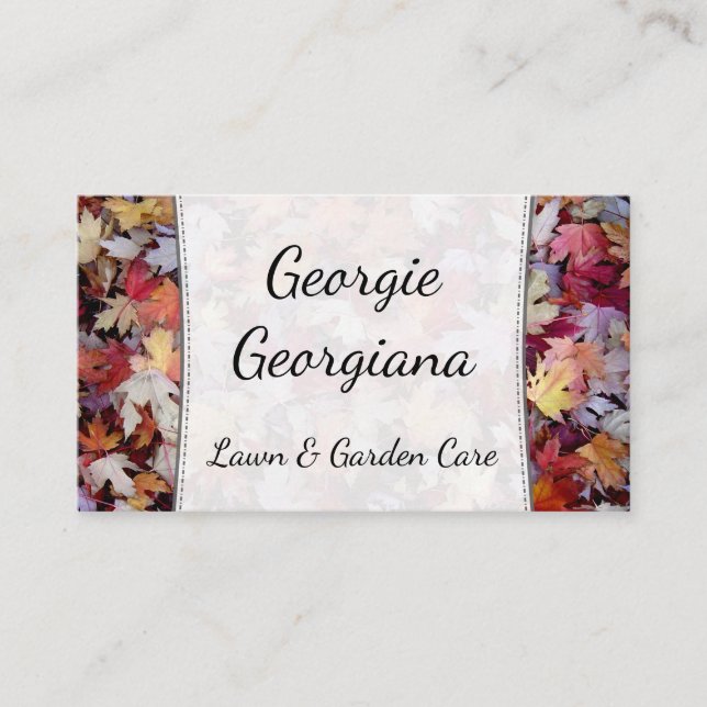 Fallen Autumn Leaves Lawinen Care Business Card Visitenkarte (Vorderseite)