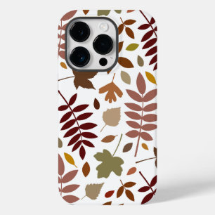 Fallen Blätter Muster Herbstfarben auf Weiß Case-Mate iPhone 14 Pro Hülle