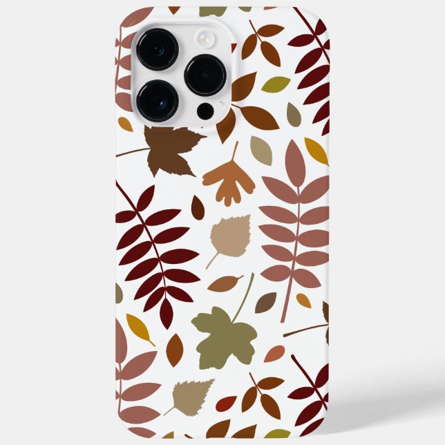 Fallen Blätter Muster Herbstfarben auf Weiß Case-Mate iPhone Hülle (Rückseite)