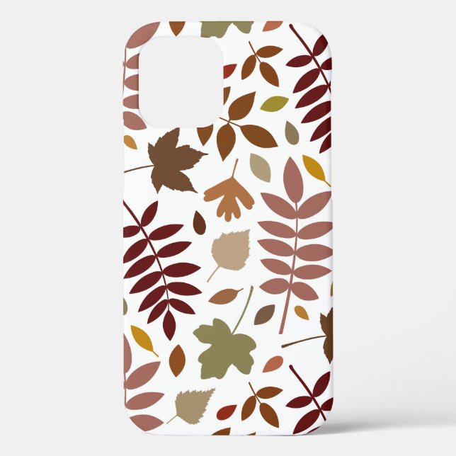 Fallen Blätter Muster Herbstfarben auf Weiß Case-Mate iPhone Hülle (Rückseite)
