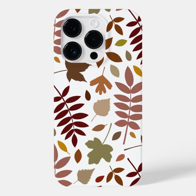 Fallen Blätter Muster Herbstfarben auf Weiß Case-Mate iPhone Hülle (Rückseite)