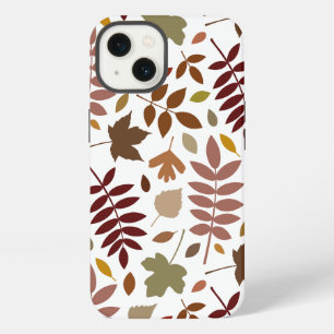 Fallen Blätter Muster Herbstfarben auf Weiß iPhone 13 Hülle