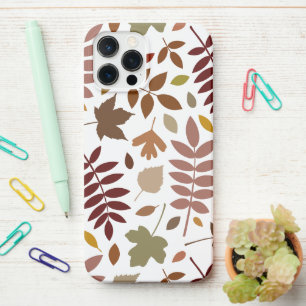 Fallen Blätter Muster Herbstfarben auf Weiß iPhone 12 Pro Max Hülle