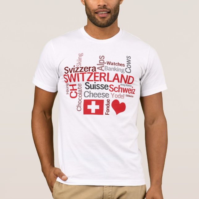 Fallen in Liebe mit der Schweiz! Schweizer Thema T-Shirt (Vorderseite)