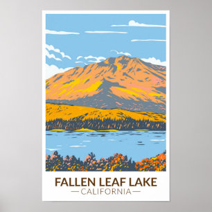 Fallen Leaf Lake Kalifornien im Herbst Vintage Poster