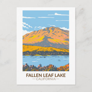 Fallen Leaf Lake Kalifornien im Herbst Vintage Postkarte