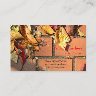 fallen leaves autumn colors, business card 落ち葉 秋 visitenkarte