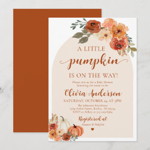 Fallen Sie ein kleines Pumpkin Baby Dusche Einladu Einladung