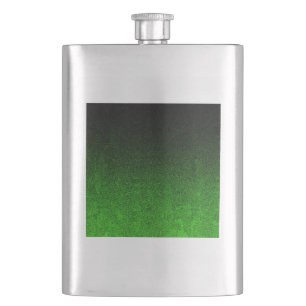 Fallen von Grün und Schwarz Glitzer Gradient Flachmann
