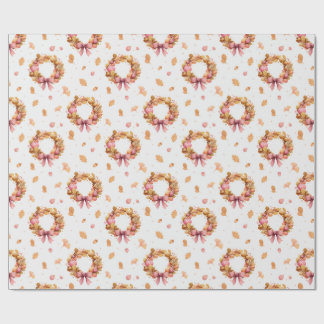 Fallen Wreaths Wrapping Paper - Pink Bows Geschenkpapier