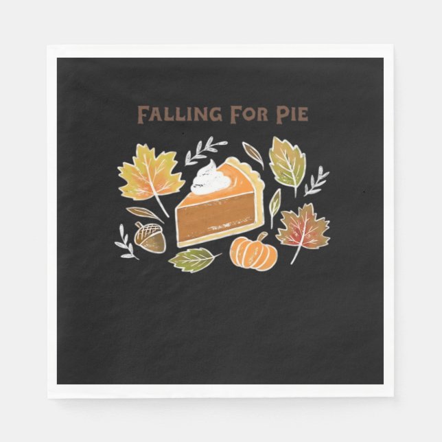 Fallend for Pie - Gemütliches Kürbiskuchen-Design  Serviette (Vorderseite)