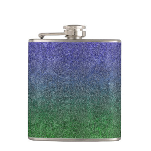 Fallend Forest Nightfall Glitzer Gradient Flachmann