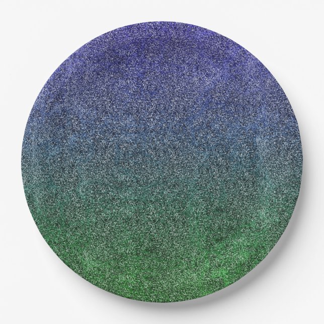 Fallend Forest Nightfall Glitzer Gradient Pappteller (Vorderseite)