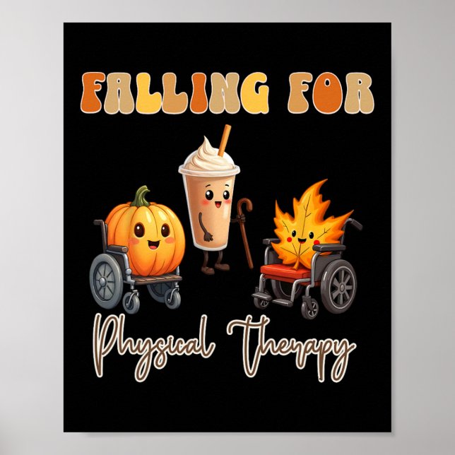 Fallend für Physikalische Therapie Erntedank Pumpk Poster (Vorne)