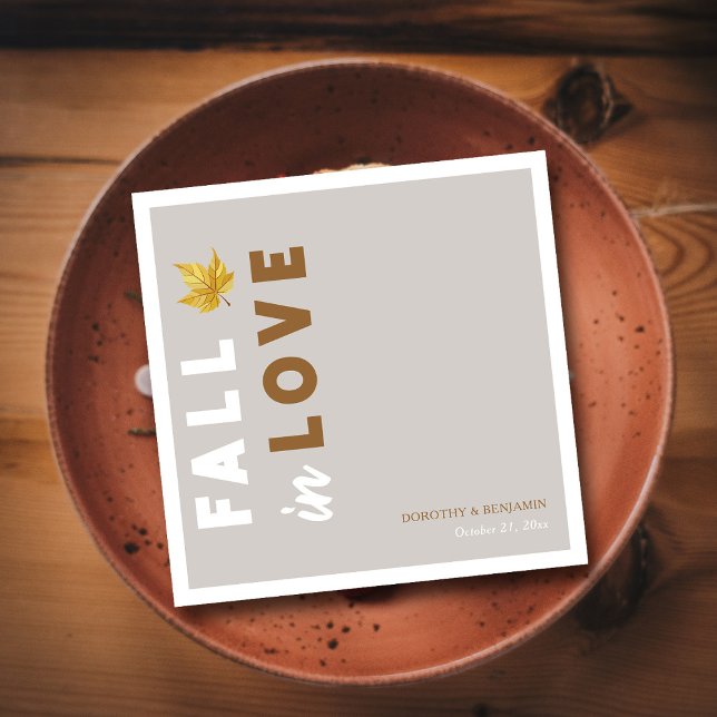 Fallend in der Liebe: Benutzerdefinierte Script-Ho Serviette (Falling in Love Modern Script Fall Wedding Napkins)