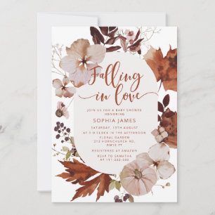 Fallend in der Liebe Kürbisbaby Dusche Einladung