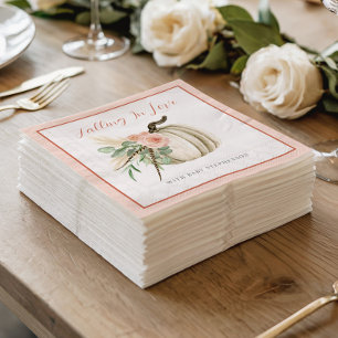 Fallend in Liebe Baby Dusche Pumpkin Blumenrosa Serviette