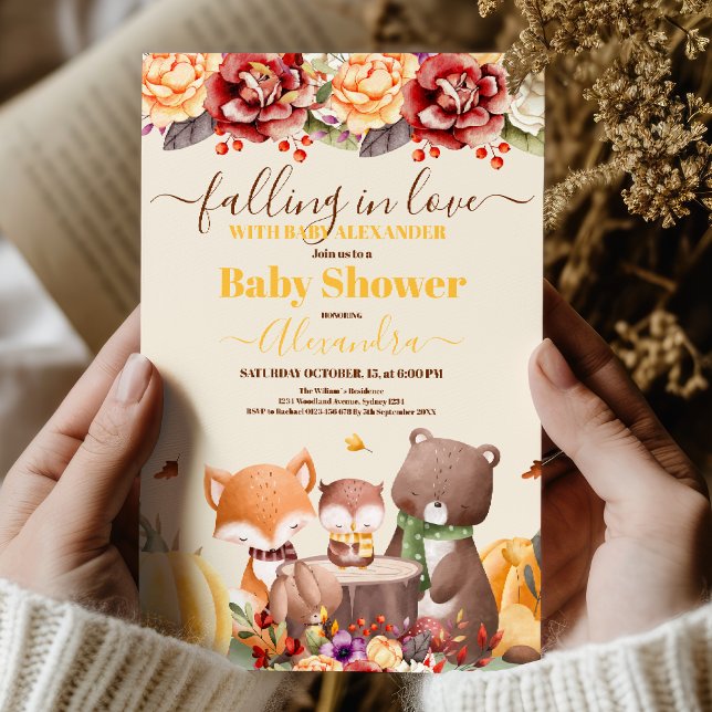 Fallend in Liebe Baby Woodland Baby Shower Einladung (Von Creator hochgeladen)