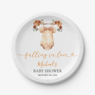 Fallend in Liebe Floral Baby Kleidung Babydusche Pappteller