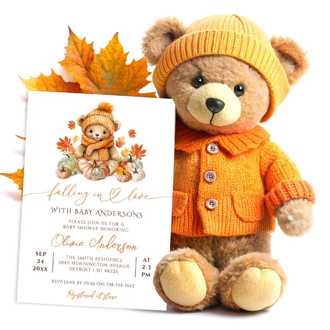 Fallend in Liebe Kleine Teddy Bear Baby Dusche Einladung (Von Creator hochgeladen)