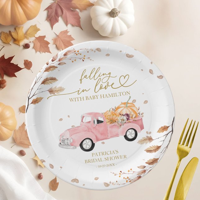 Fallend in Liebe Pumpkin Fall Babydusche Pappteller (Von Creator hochgeladen)